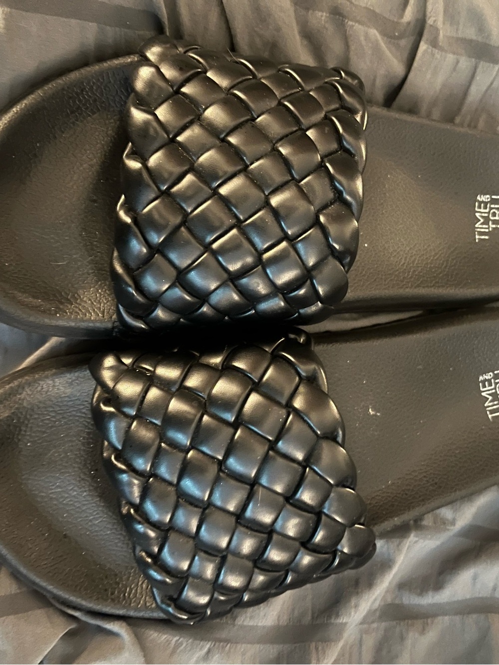 Black Braided Slide Sandals